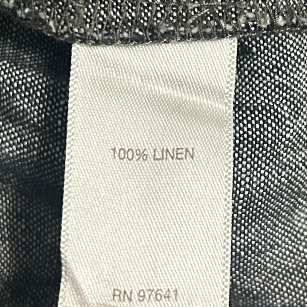 J. Jill Cropped Linen Pants Women L Grey Elastic Waist Boho Coastal Laganlook - Picture 10 of 12